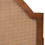Baxton Studio Madeline Classic And Traditional Ash Walnut Finished Wood Queen Size Headboard With Rattan