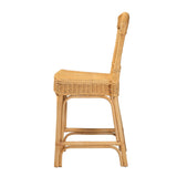 Bali & Pari Barito Modern Bohemian Natural Rattan Counter Stool