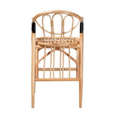 Bali & Pari Cyntia Modern Bohemian Natural Brown Rattan Counter Stool