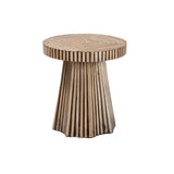 Baxton Studio Devika Modern Bohemian Two-Tone Natural And Dark Brown Bamboo End Table