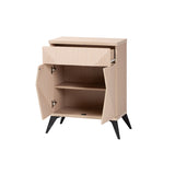 Baxton Studio Draper Mid-Century Modern Two-Tone Light Brown And Black Wood 2-Door Sideboard Buffet