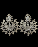 DJET95 Subhana silver plated chandbali earrings tika set ( READY TO SHIP )