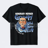 "Grumpy Old Man Club" Honorary Member T-Shirt – Funny Sarcastic Graphic Tee, Premium 100% Cotton Telling It Like It Is Top, Soft Lived-In Heavyweight Grumpy Dad Shirt, Made in USA