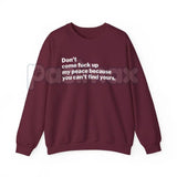 Protect My Peace Sweatshirt | Set Boundaries Mental Health Crewneck | Assertive Self-Care Jumper | Tranquility Statement Top