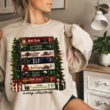 Retro Holiday VHS Tapes Graphic Sweatshirt - Vintage Christmas Movie Night Cotton Blend Unisex Crewneck Pullover
