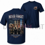 9/11 Memorial Twin Towers Graphic T-Shirt - Patriotic Eagle First Responder Tee