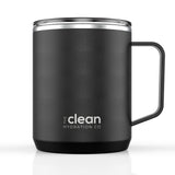 Ceramic Lined Insulated Coffee Mug with Lid - 12oz | Clean Hydration Co.