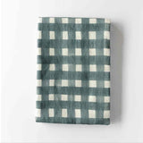 Blue Cross-Hatch Linen Tablecloth | 60x120 | Goldie Home