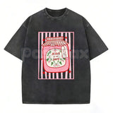 Jesus Is My Jam Strawberry Jam Jar T-Shirt – Pink Washed Christian Graphic Tee, Lightweight "Make His Mercy Known" Faith Top