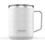 Ceramic Lined Insulated Coffee Mug with Lid - 12oz | Clean Hydration Co.