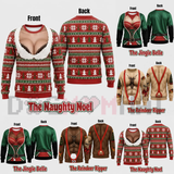 Cheeky Santa Ugly Christmas Sweatshirt – Funny Illusion Reindeer & Elf Crewneck