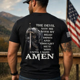 "The Devil Saw Me With My Head Down" Graphic T-Shirt – Dark Aesthetic Stoic Resilience Unisex Crewneck Tee