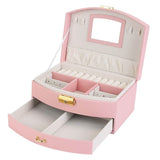 2-Layer Lockable Leather Jewelry Box