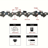20 Heavy-Duty Chainsaw Chain - Extra-Long Cutting Length, 3/8 Pitch, 050 Gauge, 72 Drive Links - Compatible with Oregon D72 and Stihl 024 Chainsaws