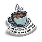 Strong Coffee - Hard Hat Decal