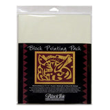 Black Ink Block Printing Paper Pack, 9 X 12 Inches, Bleached Mulberry, 25 Sheets