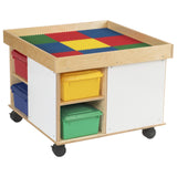 Childcraft Collaboration Multi-Purpose Table With Colored Trays, 30-3/4 X 30-3/4 X 24 Inches