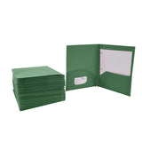 School Smart Heavyweight Two-Pocket Poly Folder With Fasteners, Green, Pack Of 25