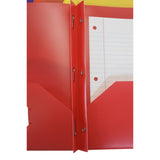 School Smart Heavyweight Two-Pocket Poly Folder With Fasteners, Red, Pack Of 25
