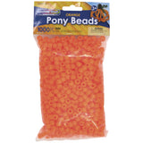 Creativity Street Pony Beads, Orange, 6 x 9 mm, Pack of 1000
