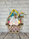 Hello Easter Bunny Butt Basket Door Hanger Unfinished Kit