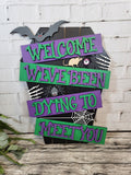 Halloween Welcome Coffin Door Hanger DIY Unfinished Kit