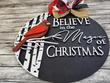 Believe in the Magic of Christmas Cardinal Door Hanger DIY Unfinished Kit