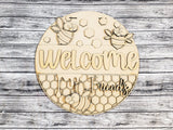 Welcome Friends Bee Door Hanger DIY Unfinished Kit