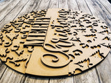 Leopard Print Merry Christmas Door Hanger DIY Unfinished Kit