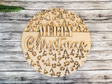 Leopard Print Merry Christmas Door Hanger DIY Unfinished Kit