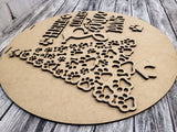 Here Comes Santa Paws Christmas Door Hanger DIY Unfinished Kit