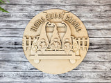 Home Sweet Gnome Truck Door Hanger DIY Unfinished Kit