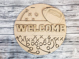 Welcome Football Play Door Hanger DIY Unfinished Kit