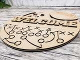 Welcome Football Play Door Hanger DIY Unfinished Kit