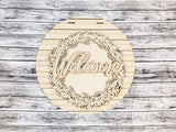 Welcome Wreath & Stripes Door Hanger DIY Unfinished Kit