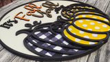 It's Fall Y'all 3 Pumpkins Door Hanger - Finished