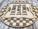 Home Sweet Home Buffalo Plaid Door Hanger DIY Unfinished Kit