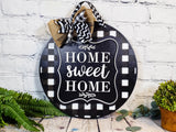 Home Sweet Home Buffalo Plaid Door Hanger - Finished