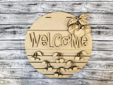Welcome Cherries Stripes Door Hanger DIY Unfinished Kit