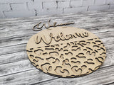 Welcome Leopard Print Door Hanger DIY Unfinished Kit