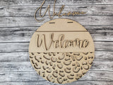 Welcome Leopard Print Door Hanger DIY Unfinished Kit