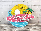 Finished - Beach Please Surfboard Door Hanger