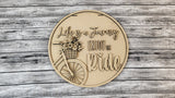 Life Is a Journey Bicycle Door Hanger DIY Unfinished Kit
