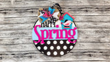 Finished - HAPPY Spring Birdhouse Door Hanger