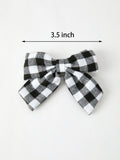 Winter Christmas Plaid Bow Hair Clip