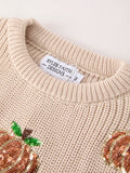 Thanksgiving Pumpkin Sequin Sweater – Beige, Perfect for Fall