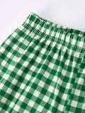 Christmas Tree Dog Smocking Embroidered Plaid Boys Set