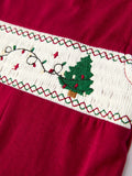 Christmas Tree Dog Smocking Embroidered Baby Boys Romper