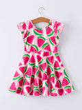 Summer Watermelon Pattern Girls Dress