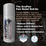 AcuPlus 3 oz Pain Relief Roll-On – Hands-Free Menthol Pain Relief for Muscles and Joints